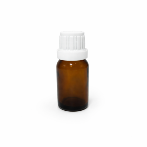 15ml Amber Dropper Bottle – Euro Cap & Insert - White