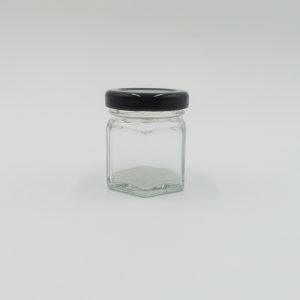 45 ml Hexagonal Jar with 43mm Lug cap - Black
