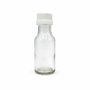 28ml Essence Bottle with 22mm Dual Locking - White Cap