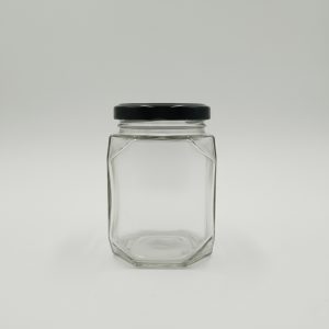 330ml Square Jar with 63mm Lug Cap - Black