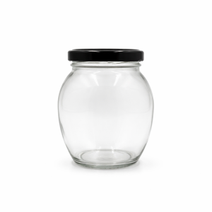 350ml Apple Jar with 63mm Lug Cap -  Black