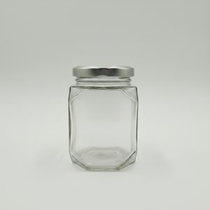 330ml Square Jar with 63mm Lug Cap - Silver