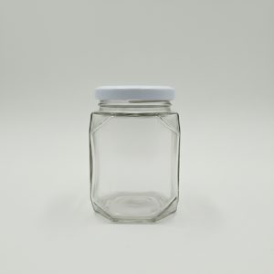 330ml Square Jar with 63mm Lug Cap - White