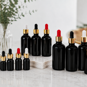 Black Glossy Dropper Bottle