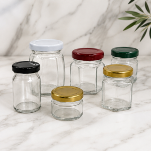 Mini Glass Jars 01 Ounce(31ml)/1.5 Ounce(41ml)/45ml Hexagonal/60ml/100ml Hexagonal/120 ml Crown