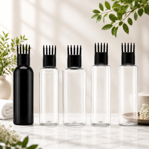 Plastic Cosmetic Bottles With Comb Applicator