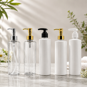 Plastic Cosmetic Bottles With Lotion Pump