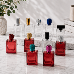 25ml Cube Perfume Glass Bottle with Fine Mist Spray | Premium Square Perfume Packaging in Sri Lanka.