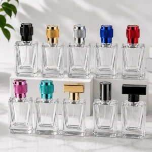 50ml Premium Cube Perfume Glass Bottle with Fine Mist Spray | Luxury Square Perfume Packaging in Sri Lanka